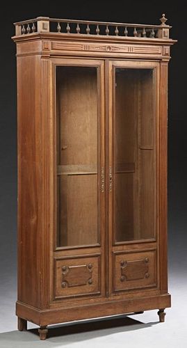 French Henri II Style Carved Walnut Bookcase, c. 1