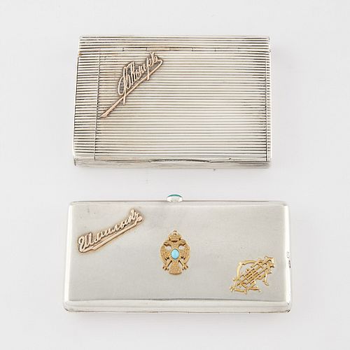 Pair of Russian Silver Signature Cases