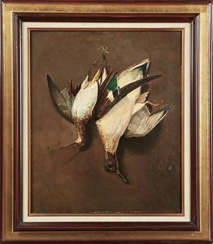 French School, "Natur Morte of Ducks," 19th c., oi