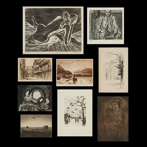 Group of 9 Miscellaneous Etchings