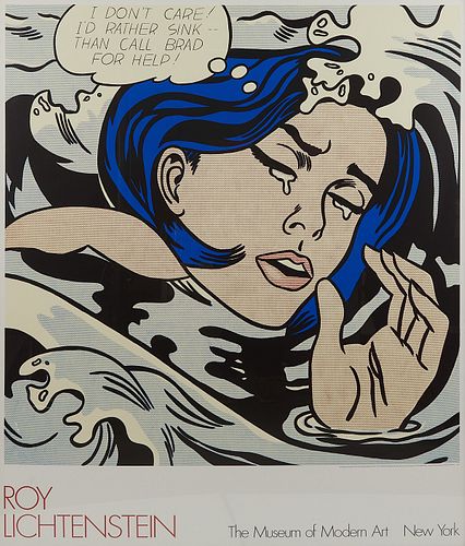 Vintage 1989 MoMA Roy Lichtenstein Drowning Girl