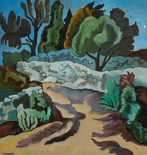 Rudolf Haybach Landscape Oil on Board