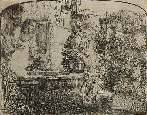 Rembrandt Christ & Samarian Woman 4th State Print