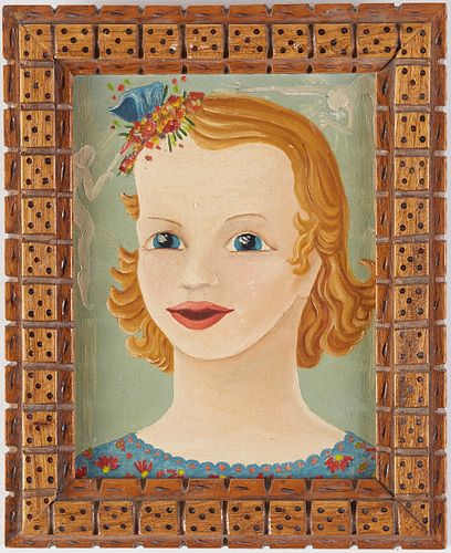 Outsider Art Portrait of a Young Girl