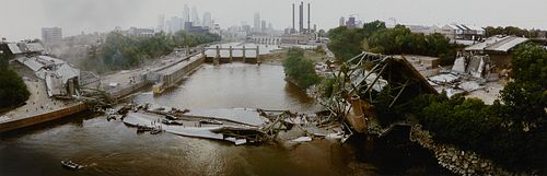 Paul Lundquist Photograph of I-35W Bridge Collapse