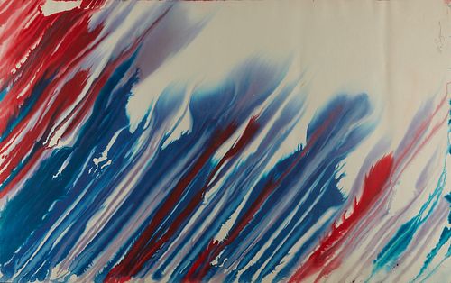 William Saltzman "Diagonal Flow" Watercolor