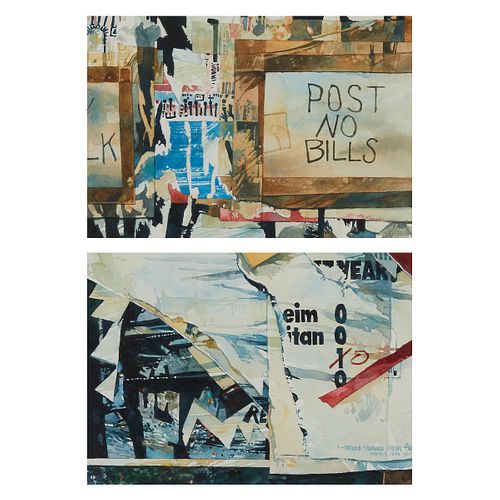 2 Wendell Arneson "Post No Bills" Watercolors