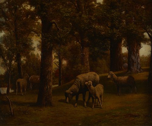B.S. Hays Landscape Painting with Sheep