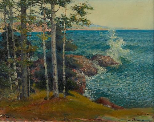Carl Rawson North Shore Oil Painting 1928