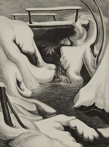 Wanda Gag "Snow Drifts" Lithograph 1934