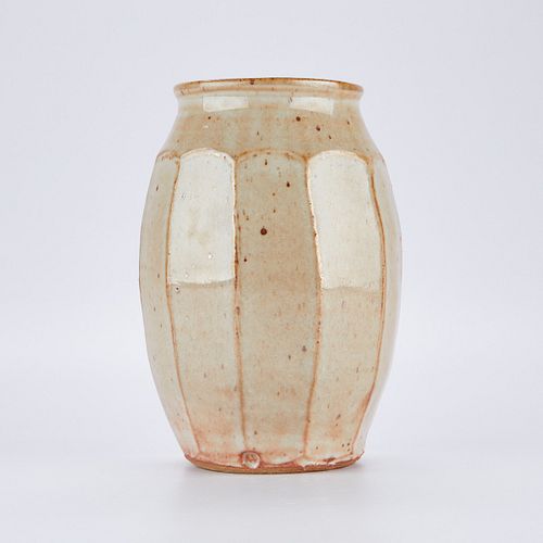 Warren MacKenzie Cut Sided Pottery Vase - Marked