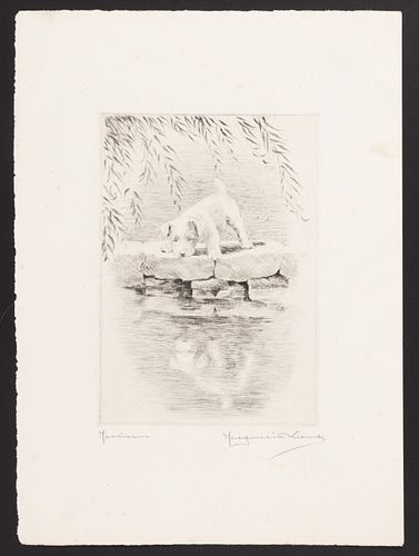 MARGUERITE KIRMSE (BRITISH-AMERICAN, 1885-1954) "NARCISSUS" ETCHING