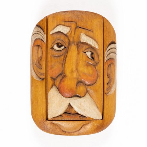 JOHN L. HEATWOLE (1948-2006), SHENANDOAH VALLEY OF VIRGINIA, FOLK ART CARVED SLIDE-LID BOX