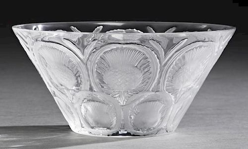 Lalique, France, Frosted and Clear Glass "Thistle"