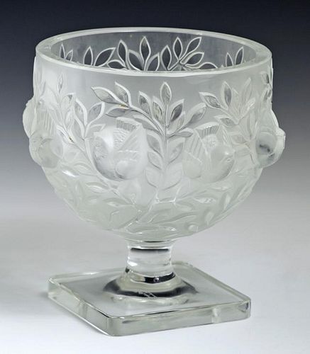 Lalique Cut and Frosted Crystal Goblet, 20th c., i