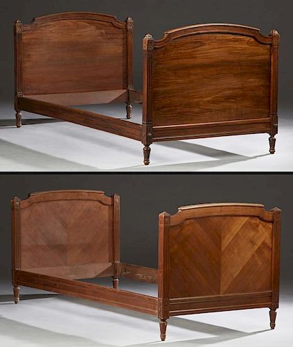Pair of Louis XVI Style Carved Walnut Daybeds, lat