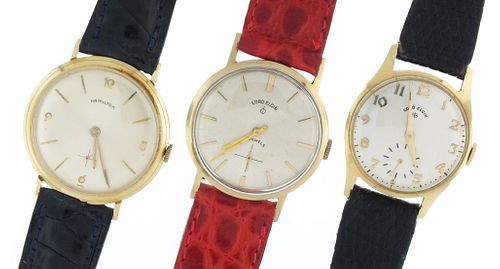 A lot of three American gold wrist watches