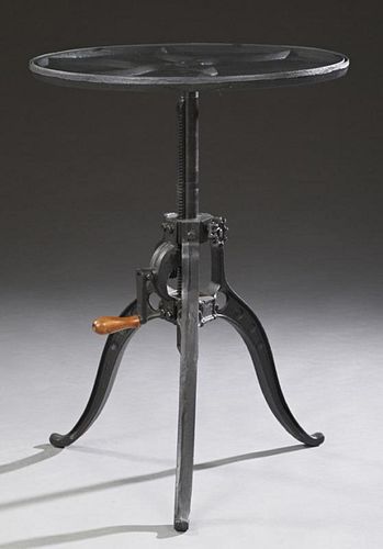Unusual American Cast Iron Industrial Table, 20th