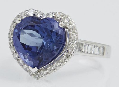 Lady's Platinum Dinner Ring, with a heart-shaped 6
