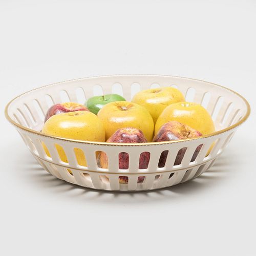 Continental Porcelain Models of Apples in a Basket