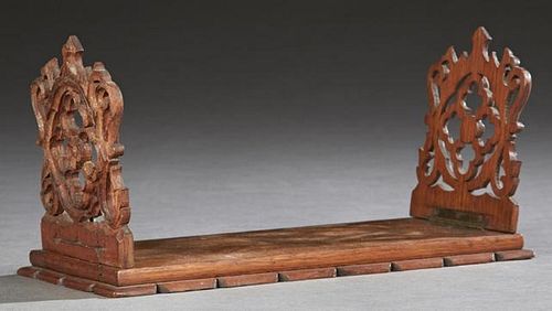 English Carved Oak Book Slide, late 19th c., the f