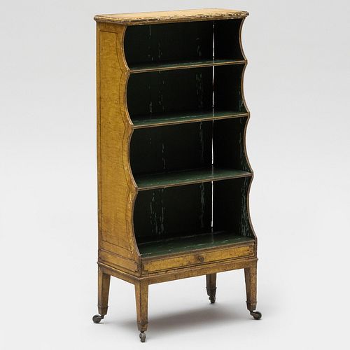 Regency Painted Small Open Bookcase