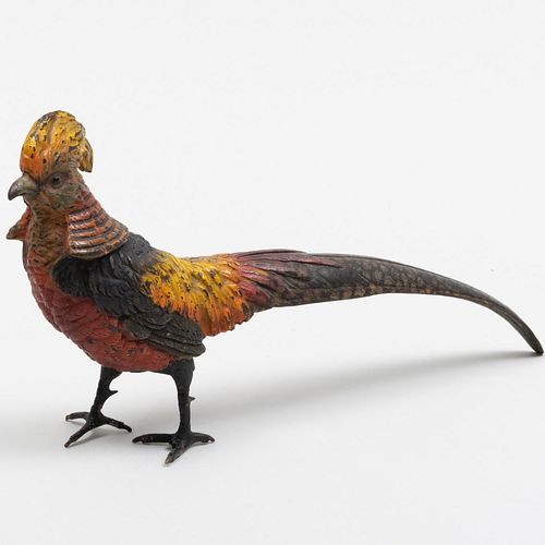 Austrian Cold Painted Bronze Model of a Pheasant