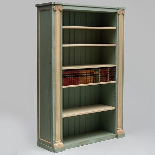 Near Pair of Painted Neoclassical Style Bookcases