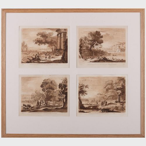 After Claude Le  Lorraine (1600-1682): From the Original Drawings in the Collection of the Duke of Devonshire: Four Plates