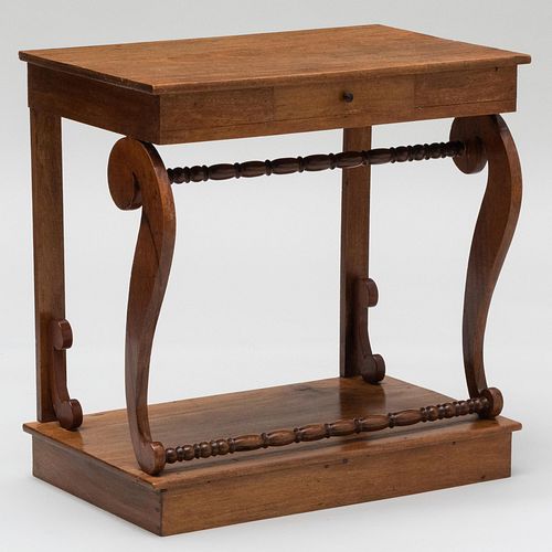 Continental Neoclassical Mahogany Console Table
