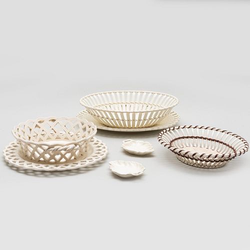 Group of Creamware Baskets and Dishes