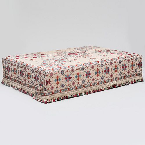 Large Indian Inspired Embroidered Ottoman
