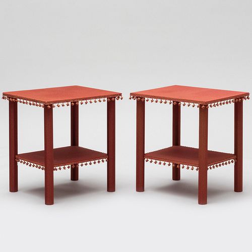 Pair of Modern Upholstered Side Tables