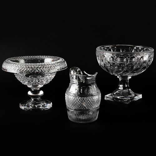 Group of Three Cut Glass Serving Wares