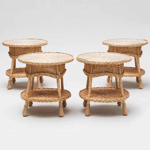 Group of Four Wicker Side Tables, Marston & Langinger, England