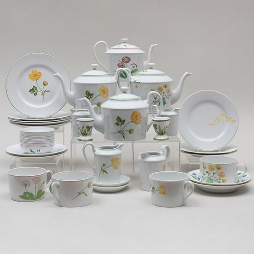 Assembled Christian Dior and Limoges Porcelain Part Tea and Dessert Service