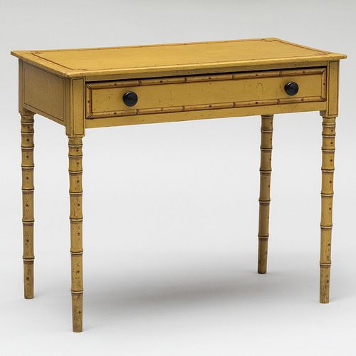 Regency Faux Bamboo Painted Side Table
