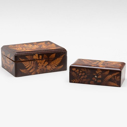 Two Fernware Wood Table Boxes