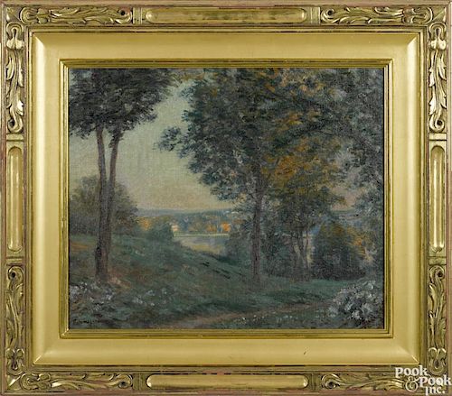 Arthur Hazard (American 1872-1930), oil on canvas landscape, signed lower left, 20'' x 24''.