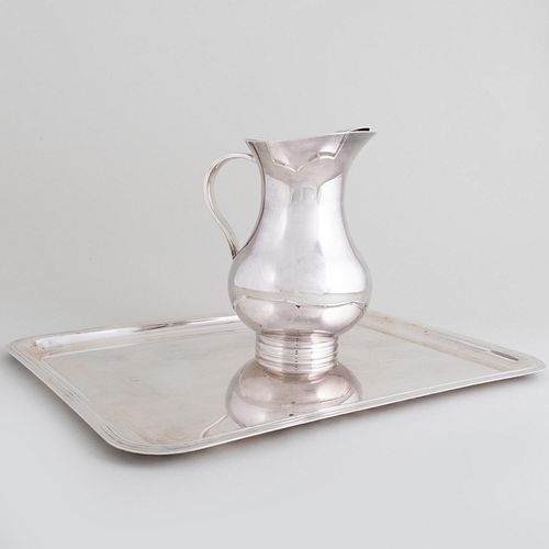 Christofle Silver Plate Pitcher and Tray