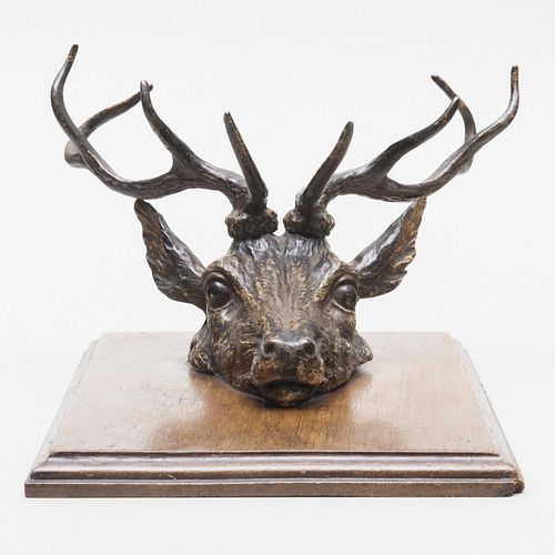 Austrian Cold Bronze Painted Stag Form Letter Holder