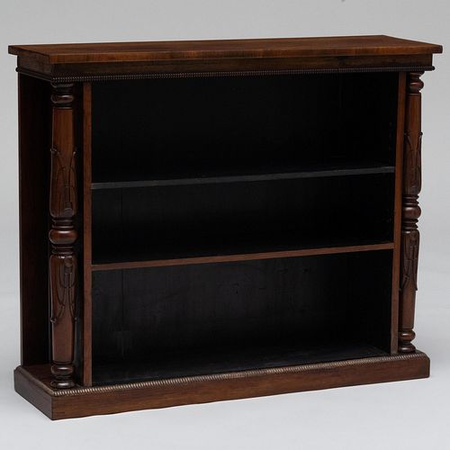 William IV Carved Rosewood Open Bookcase