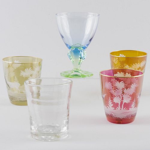 Assembled Set of Colored Glassware
