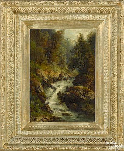 Carl Philipp Weber (American 1849-1922), oil on canvas river landscape, signed lower right