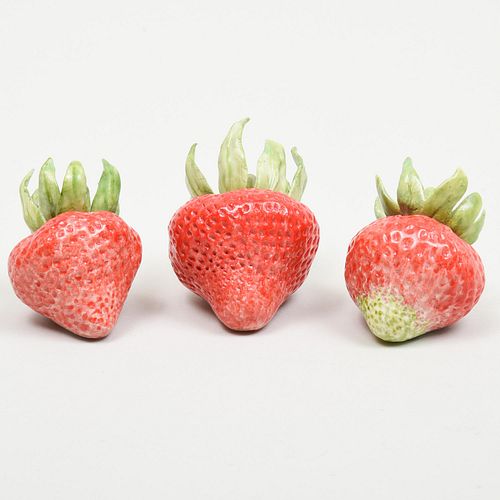 Group of Three Lady Anne Gordon Porcelain Models of Strawberries