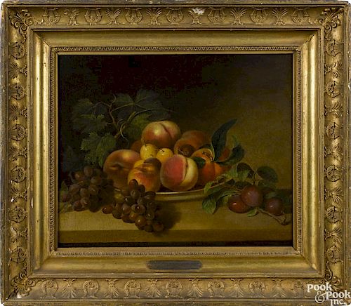 James Peale, Sr. (American 1749-1831), oil on panel still life with fruit, signed verso and dated