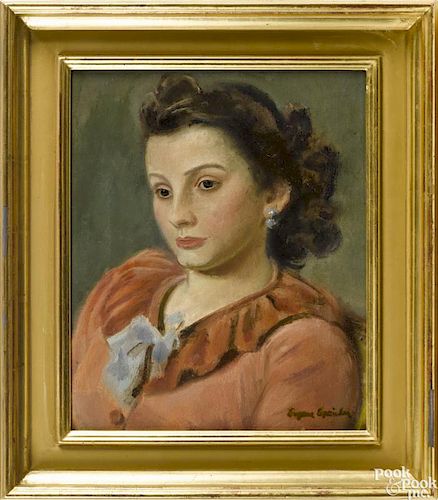 Eugene Speicher (American 1883-1962), oil on canvas portrait of Irene, signed lower right