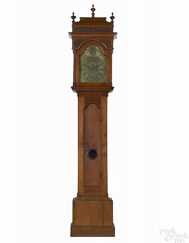 Important Benjamin Chandlee, Chester County, Pennsylvania Queen Anne walnut tall case clock