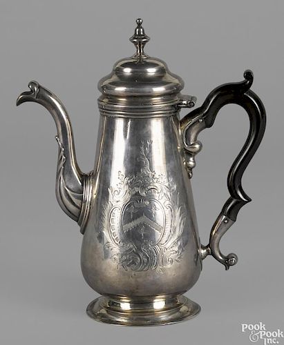 Philadelphia silver coffee pot, ca. 1755, bearing the touch of Elias Boudinot