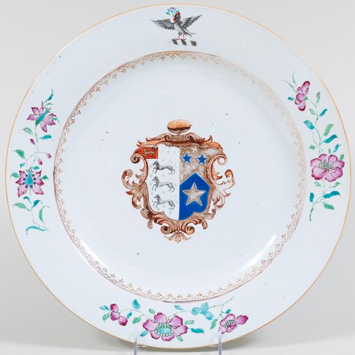 Chinese Export Armorial Porcelain Charger with Arms of Cavetto
